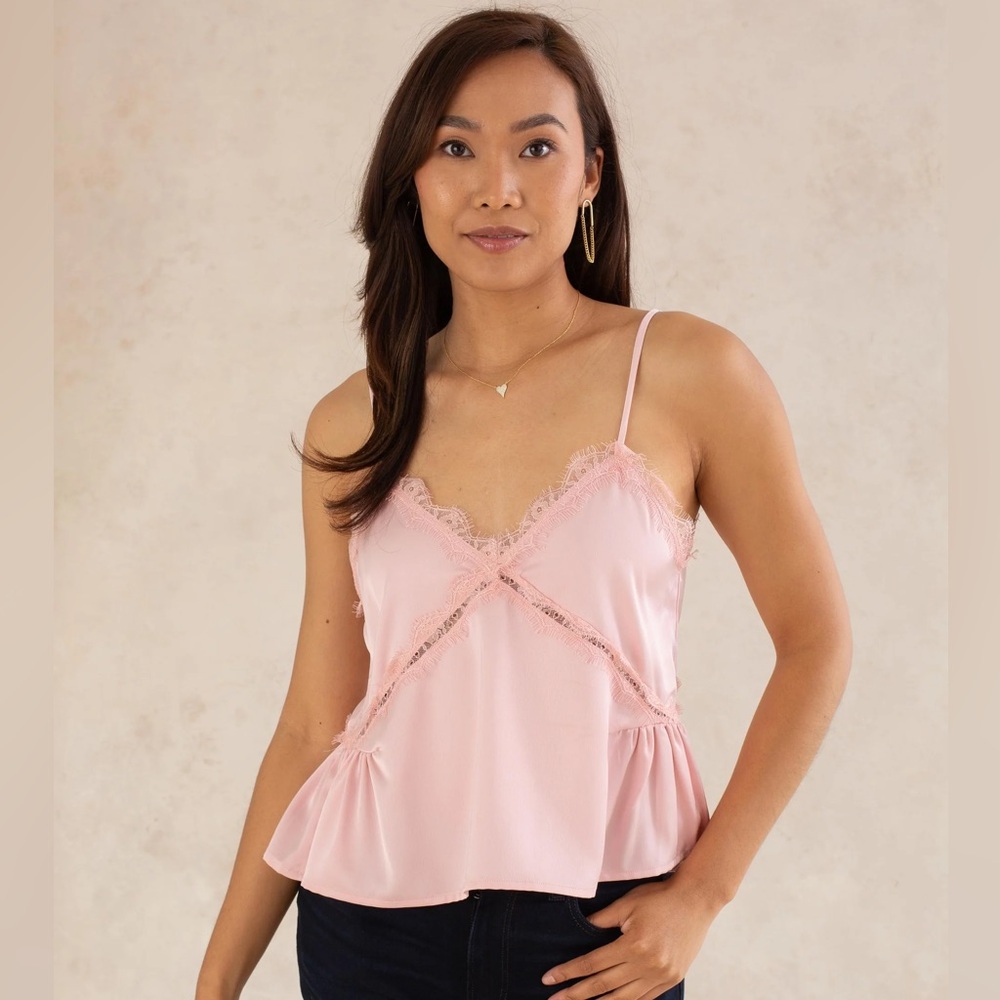 NWT Georgie Lacey Layering Cami Pink Large